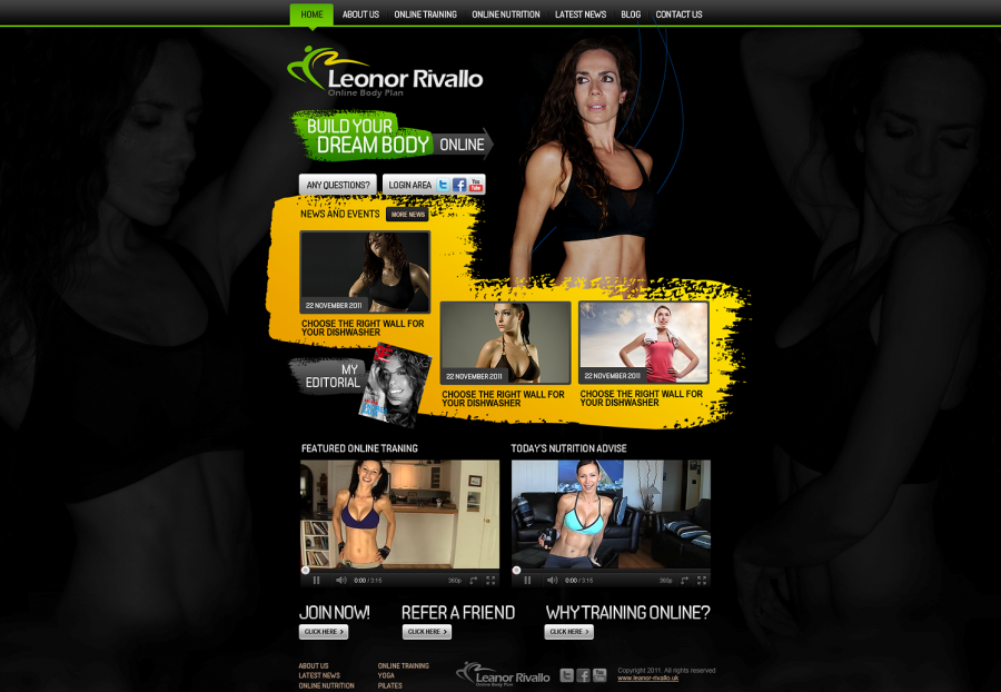 Personal Fitness coach website design in London