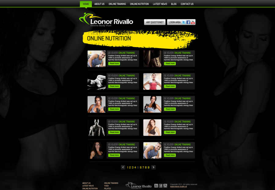 Personal Fitness coach website design in London