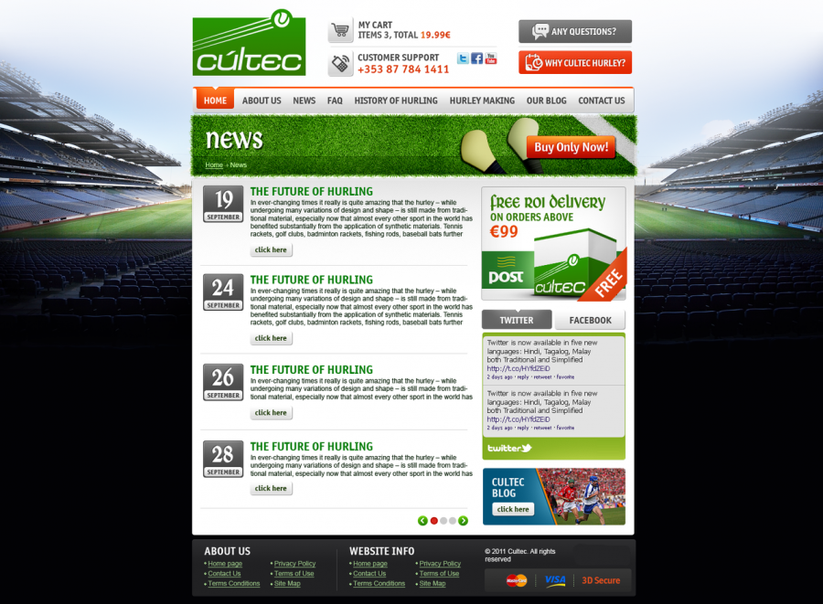 Sport website design in London